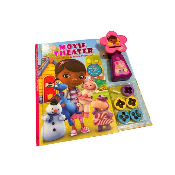 Disney Other - Disney Doc McStuffins Movie Theater Storybook & Movie Projector Set & Discs